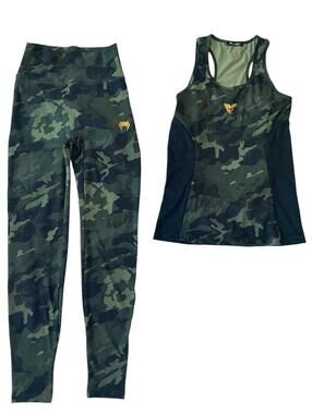 Venum Sophia Rose Forest Camo Set M Quick Dry Scrunch Butt High Waist Gym